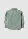 Camicia in puro cotone verde oversize fit per bambino_1