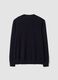 Maglia blu in misto cotone e cashmere girocollo_6