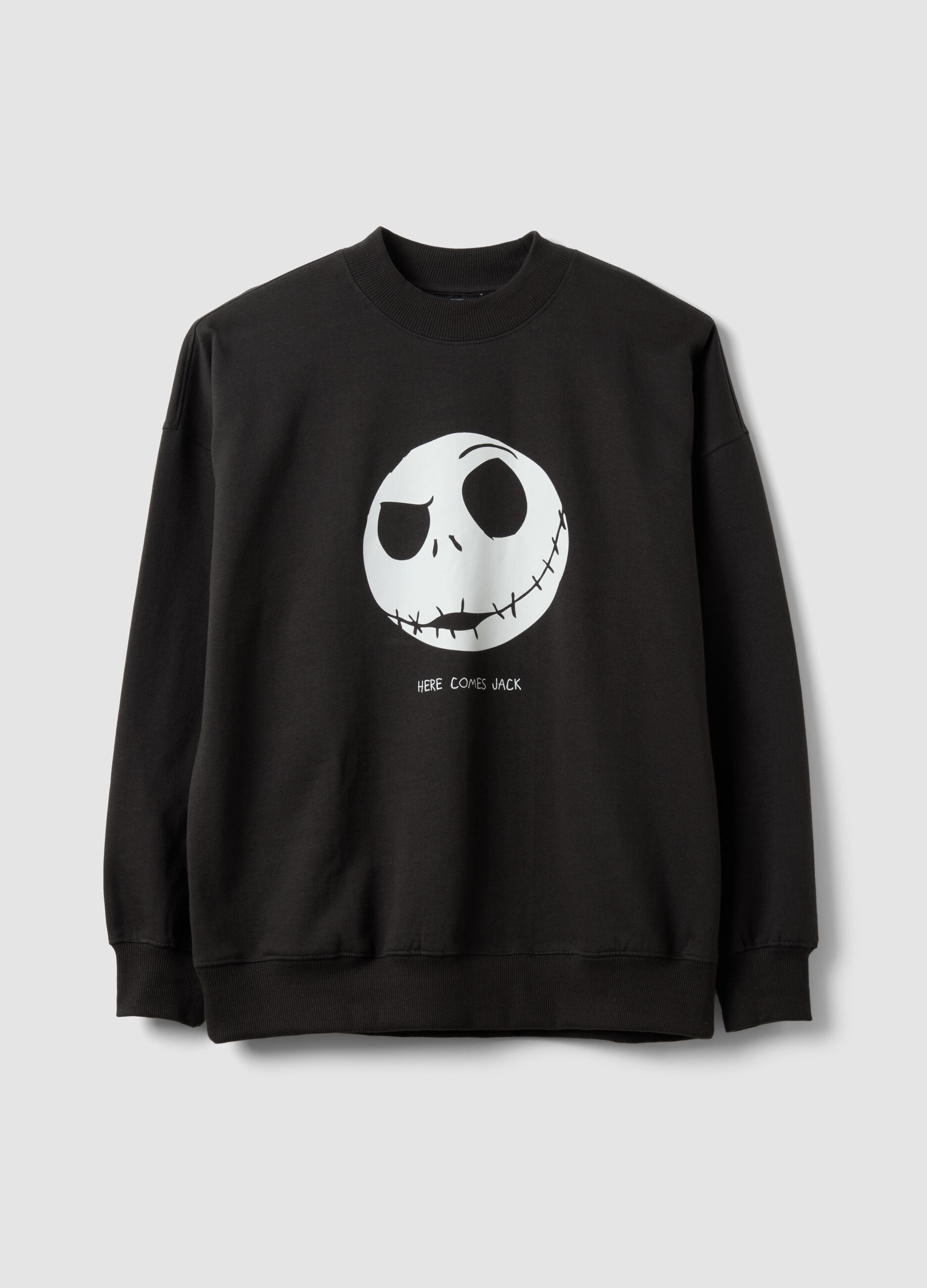 Black 100% cotton sweatshirt with The Nightmare Before Christmas print