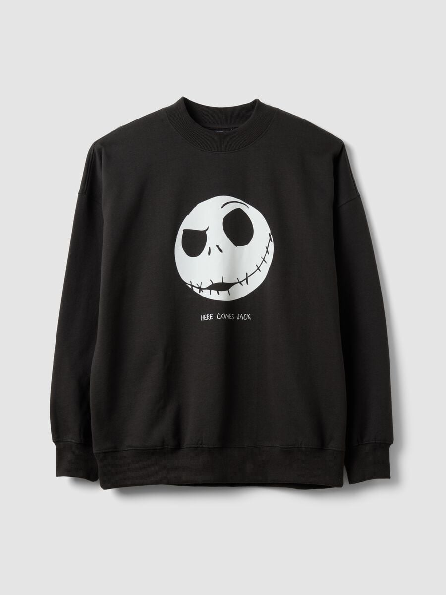 Black 100% cotton sweatshirt with The Nightmare Before Christmas print_4