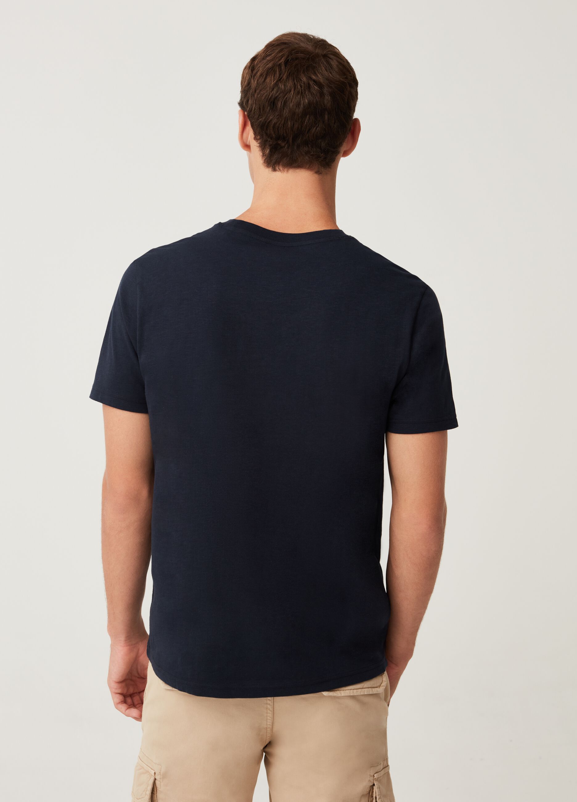 Slub cotton T-shirt with print