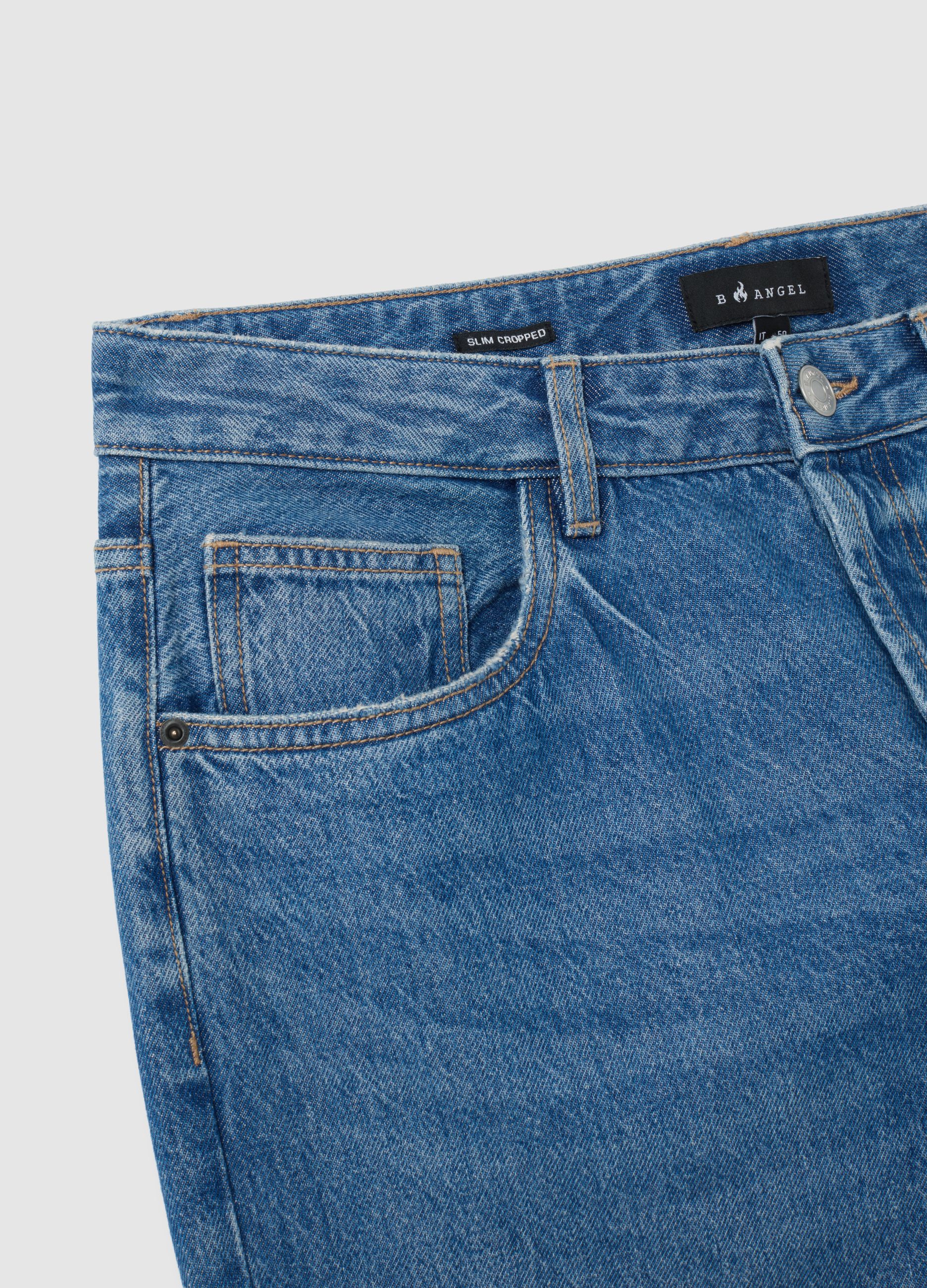 Jeans da uomo in puro cotone denim slim fit