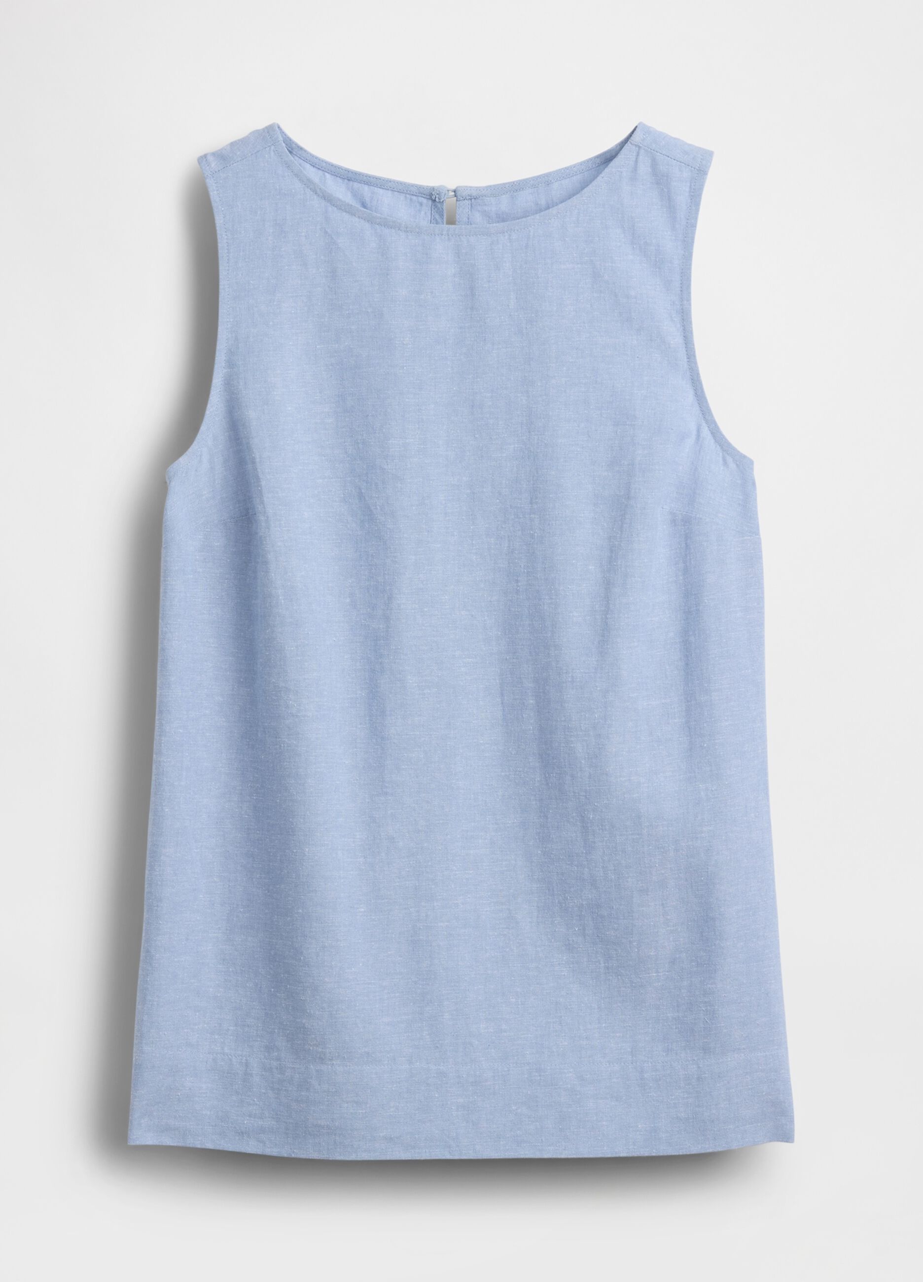 Sleeveless linen-blend top