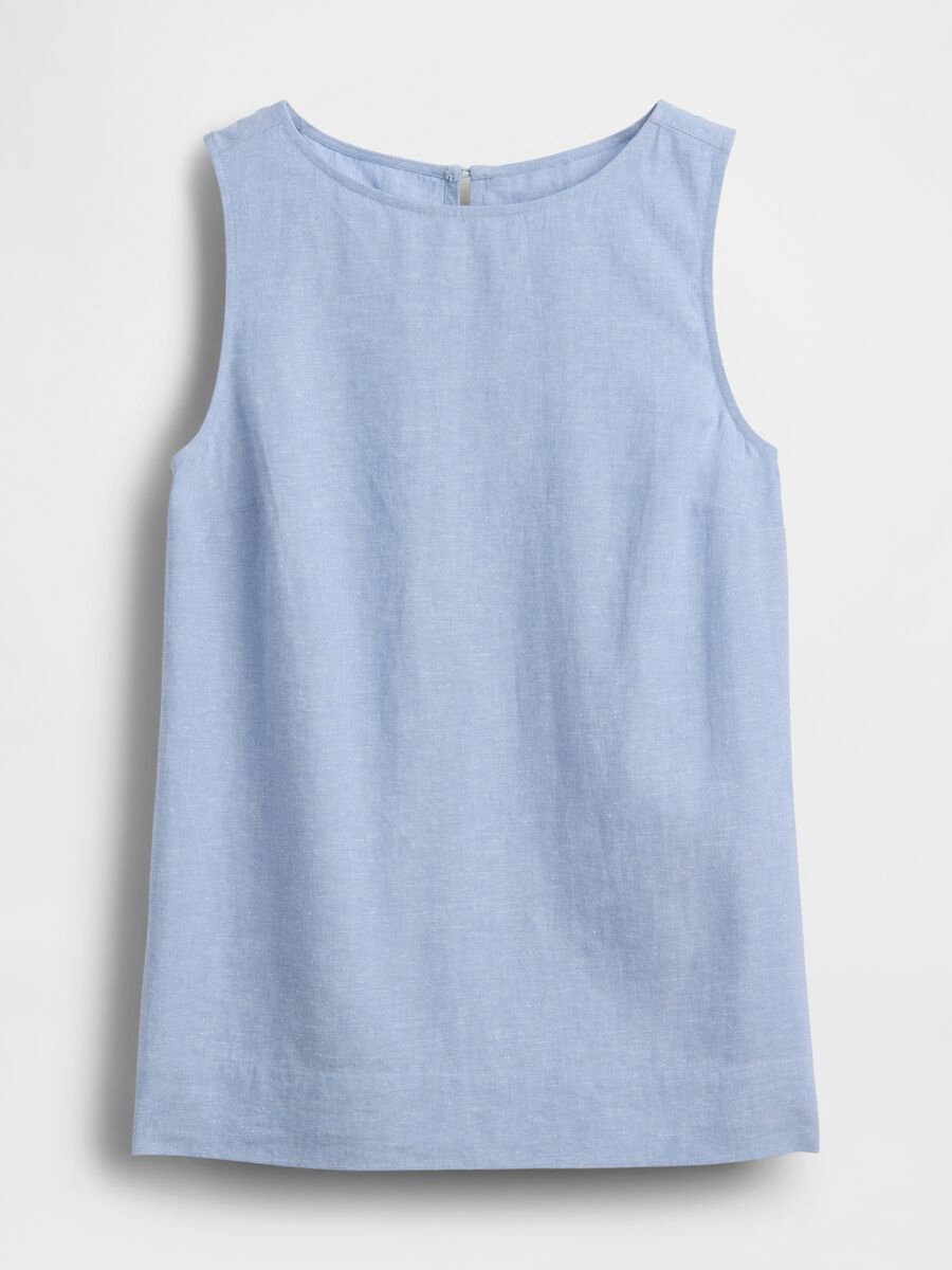 Sleeveless linen-blend top_5