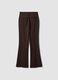 Pantaloni formali marroni flare in viscosa elasticizzata_2