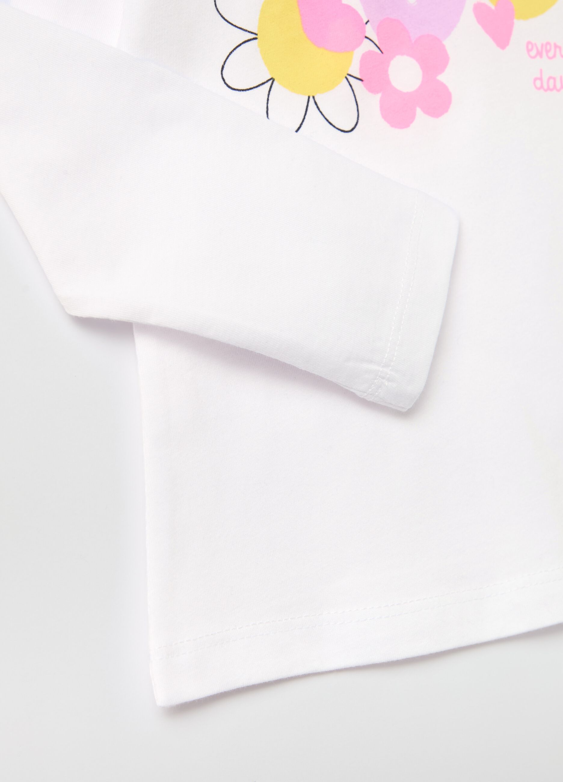 T-shirt maniche lunghe stampa "Love & Luck" 