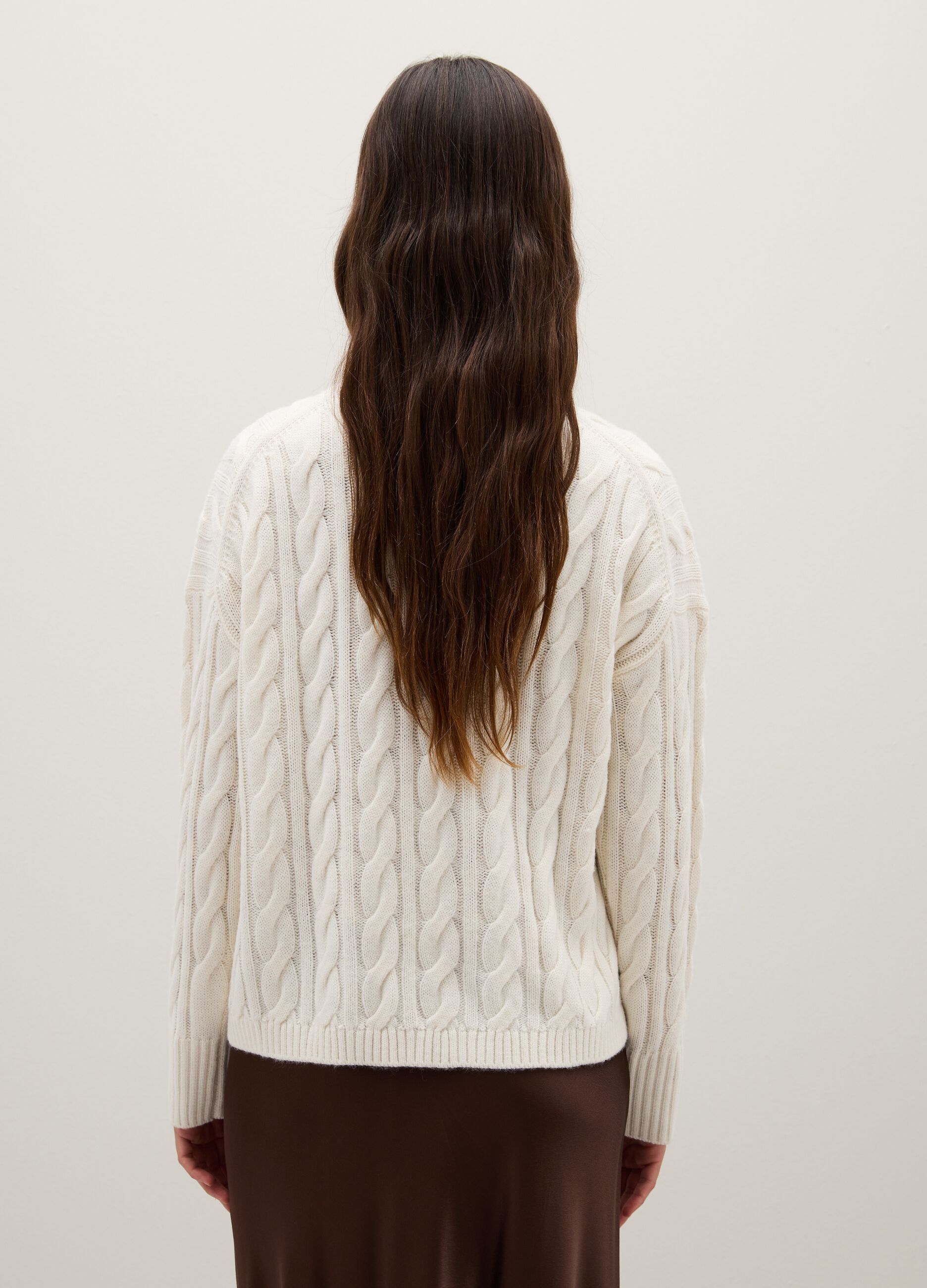 Maglione in misto lana bianco regular fit