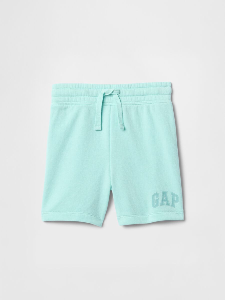 Blue Cotton Blend Shorts for Boys_0