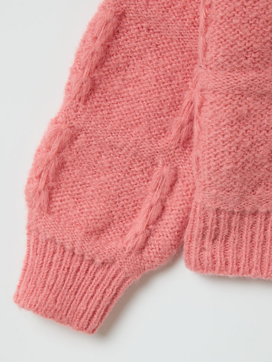 Maglione da bambina rosa regular fit_2
