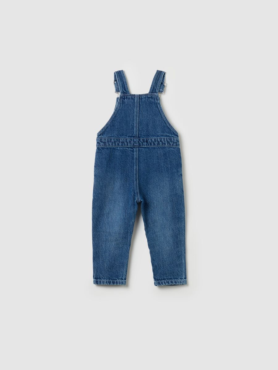 Denim dungarees with tiger print_1