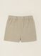 Beige cotton-linen blend shorts with elasticated waist, regular fit_2