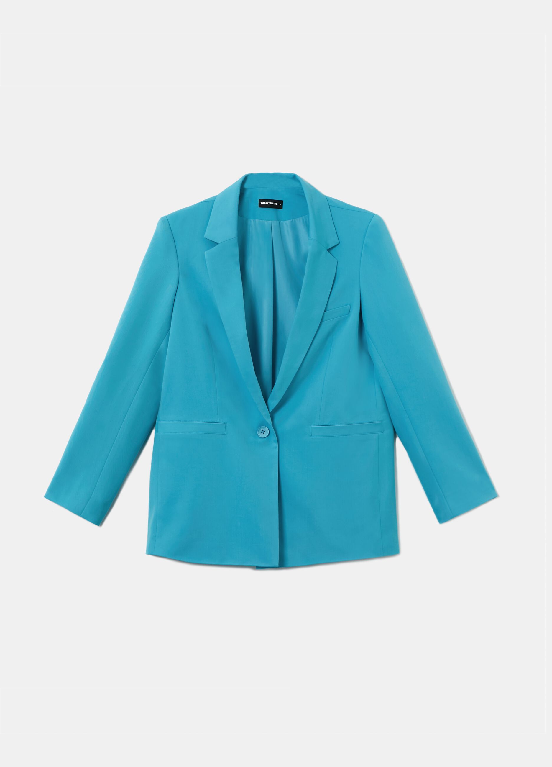 Solid colour single-breasted blazer