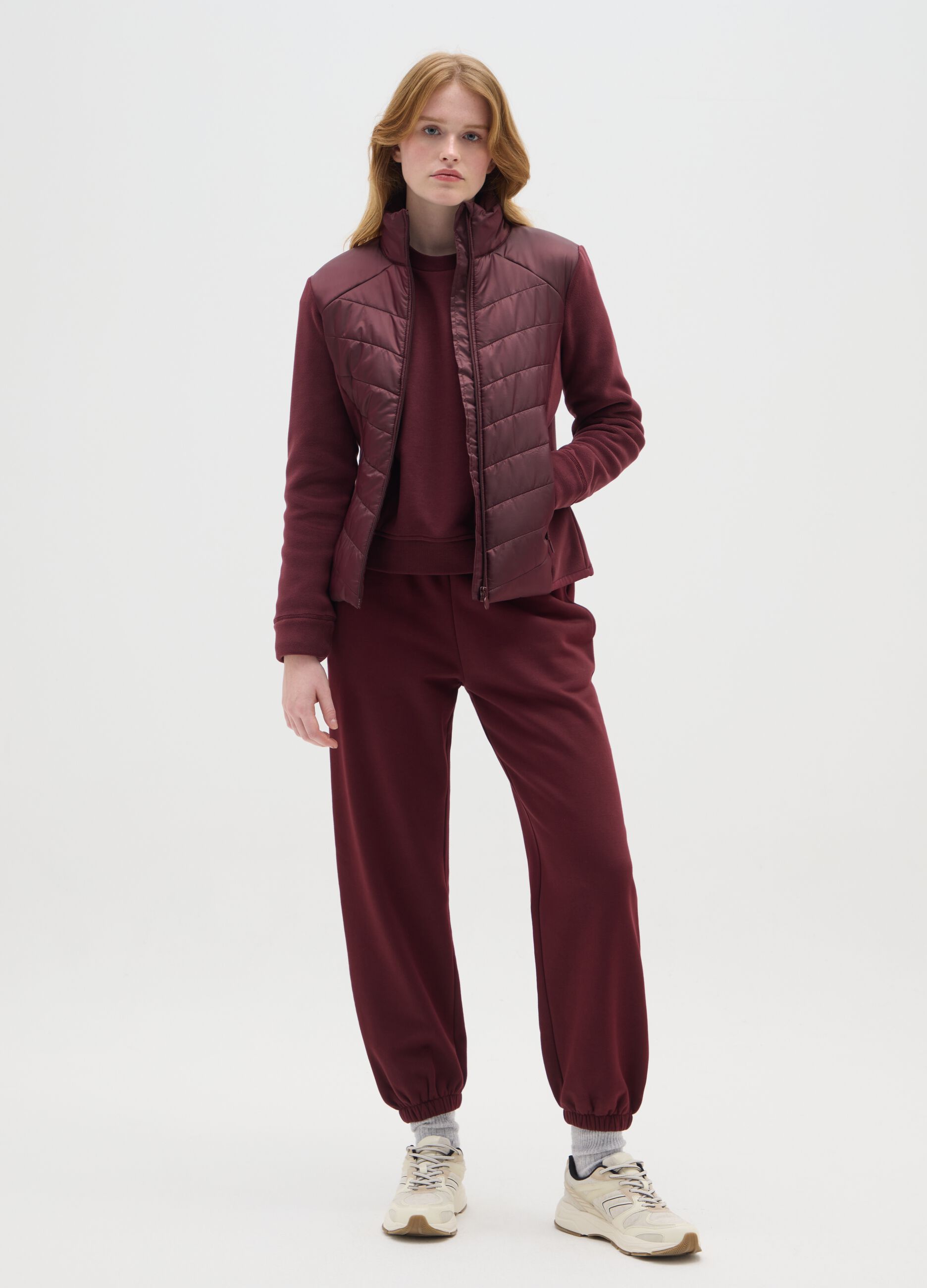 Red Stretch Fabric Jacket Regular Fit
