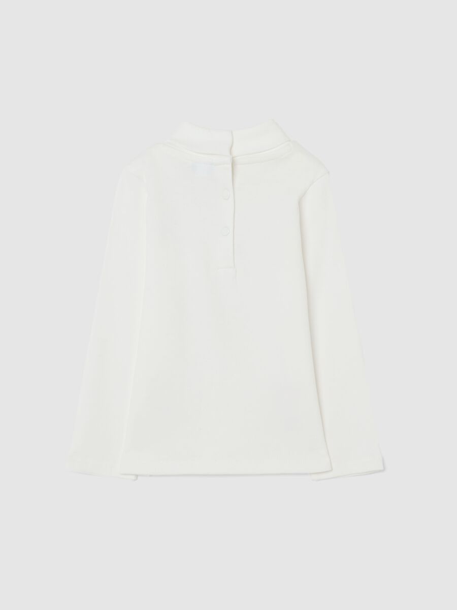 Girls' white pure cotton regular fit top with print_1