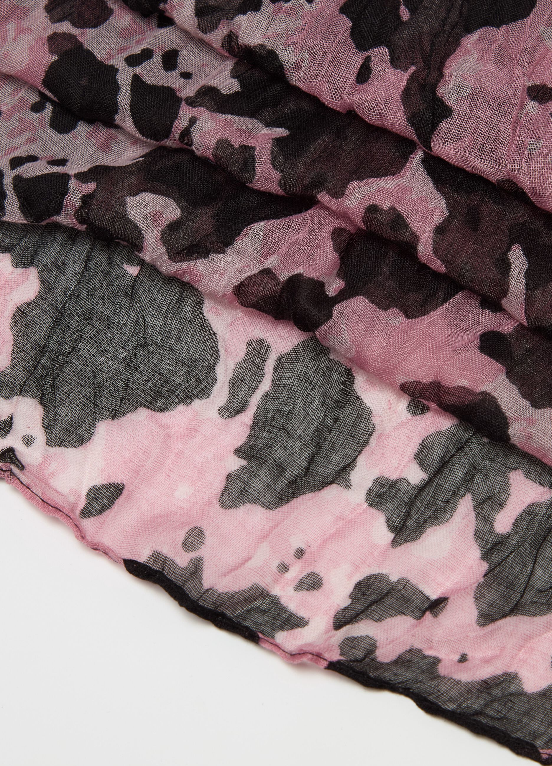 Pashmina effetto crinkle maculata