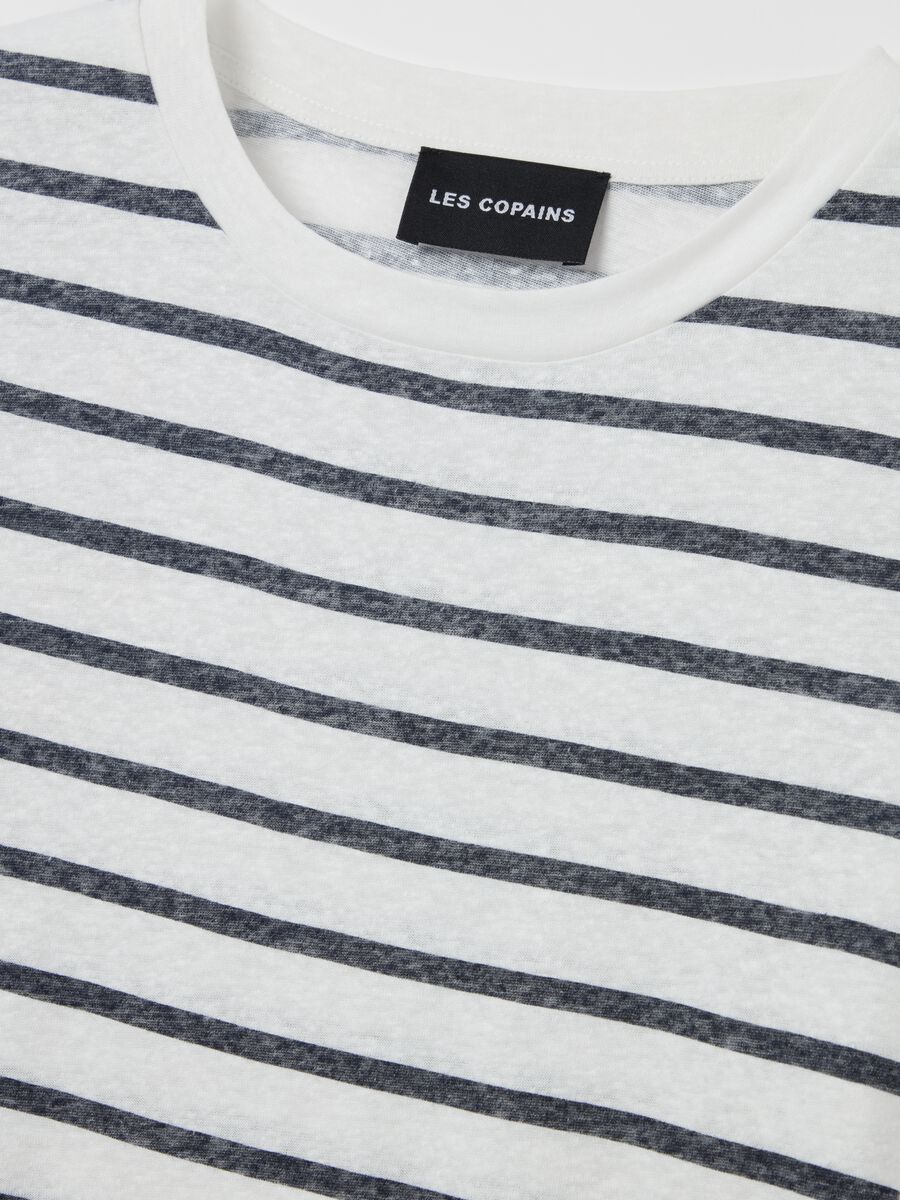 Striped T-shirt in linen blend_5