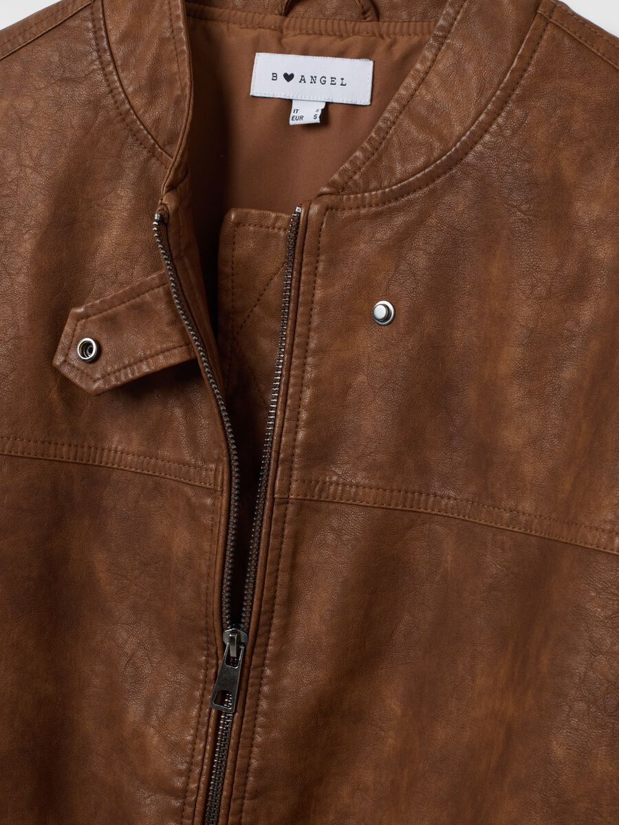 Brown regular fit jacket_5