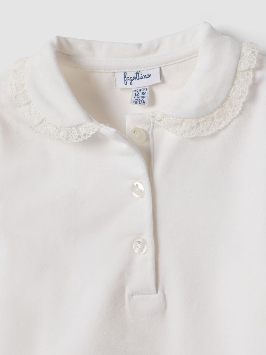 Polo bianca in cotone organico elasticizzato_2