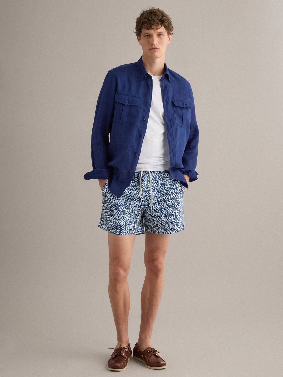 Boxer mare blu con stampa geometrica_2