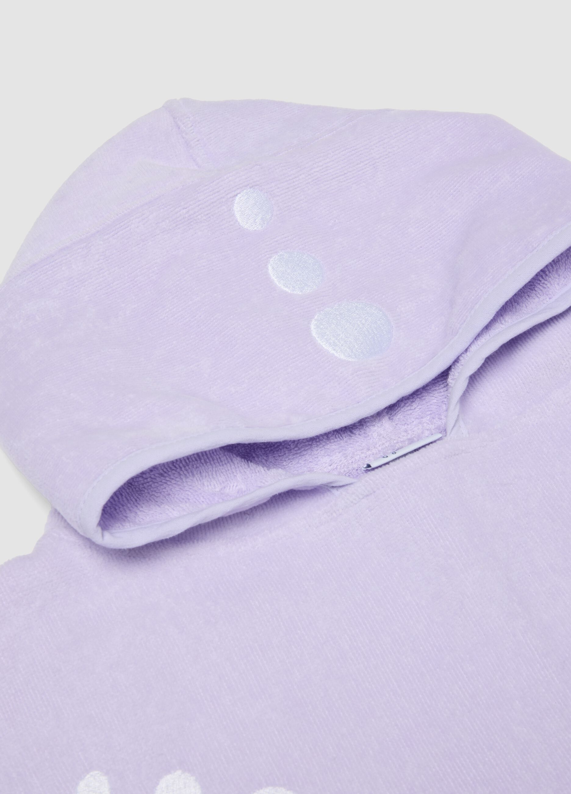 Purple pure-cotton starfish poncho for baby girls