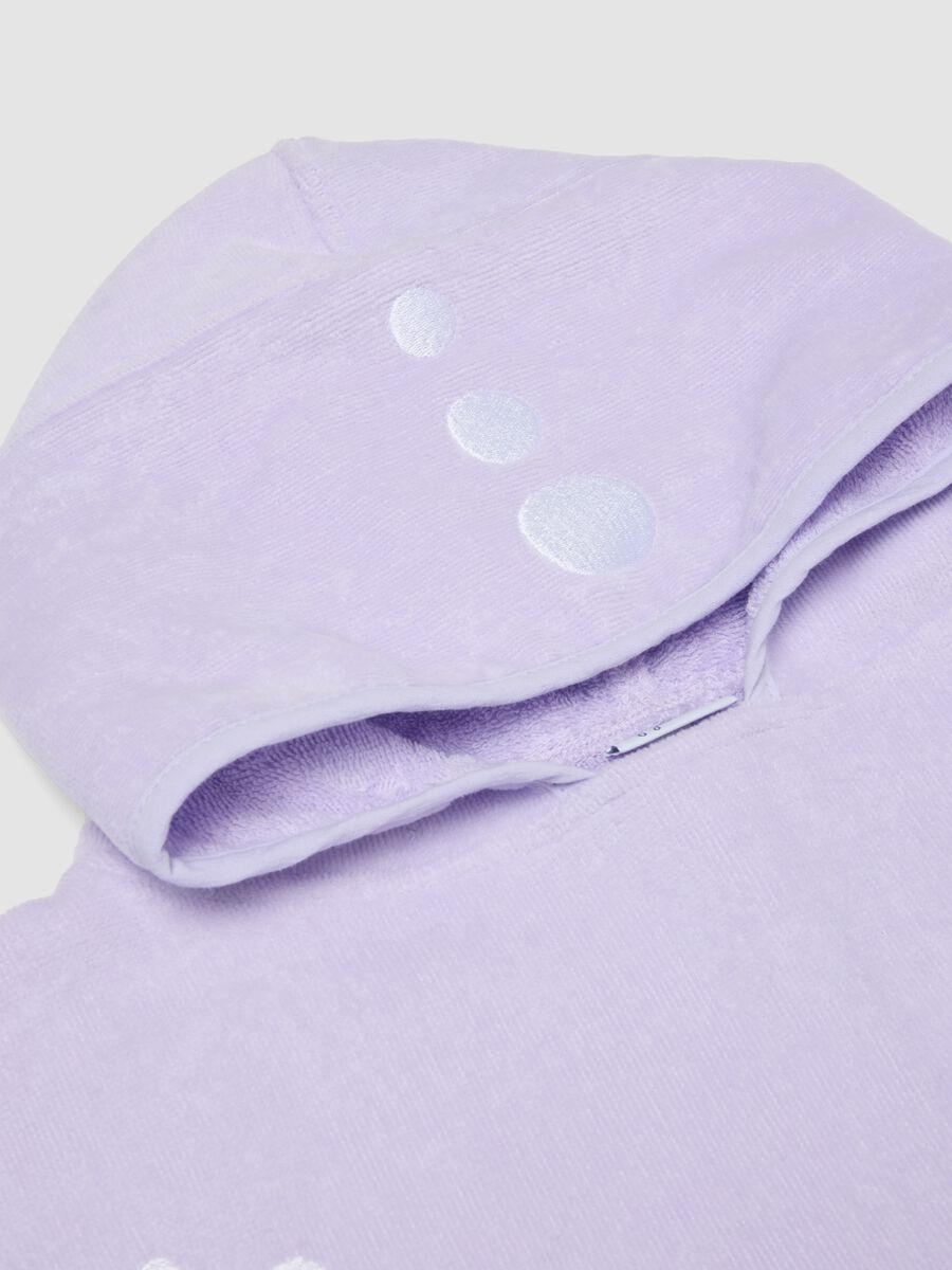 Purple pure-cotton starfish poncho for baby girls_3