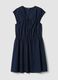 Abito blu in puro cotone con scollo a V_4