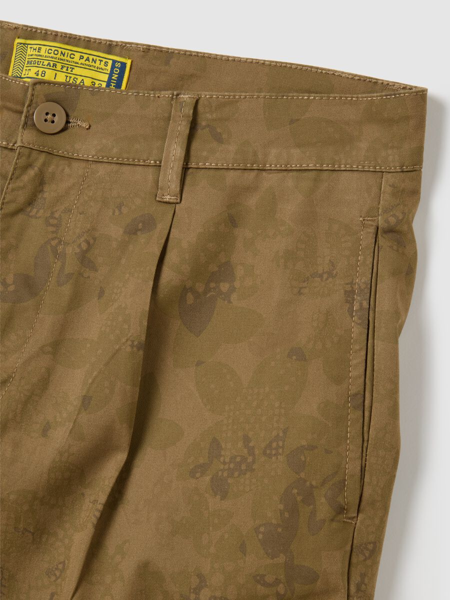 Men's brown regular fit cotton shorts_5