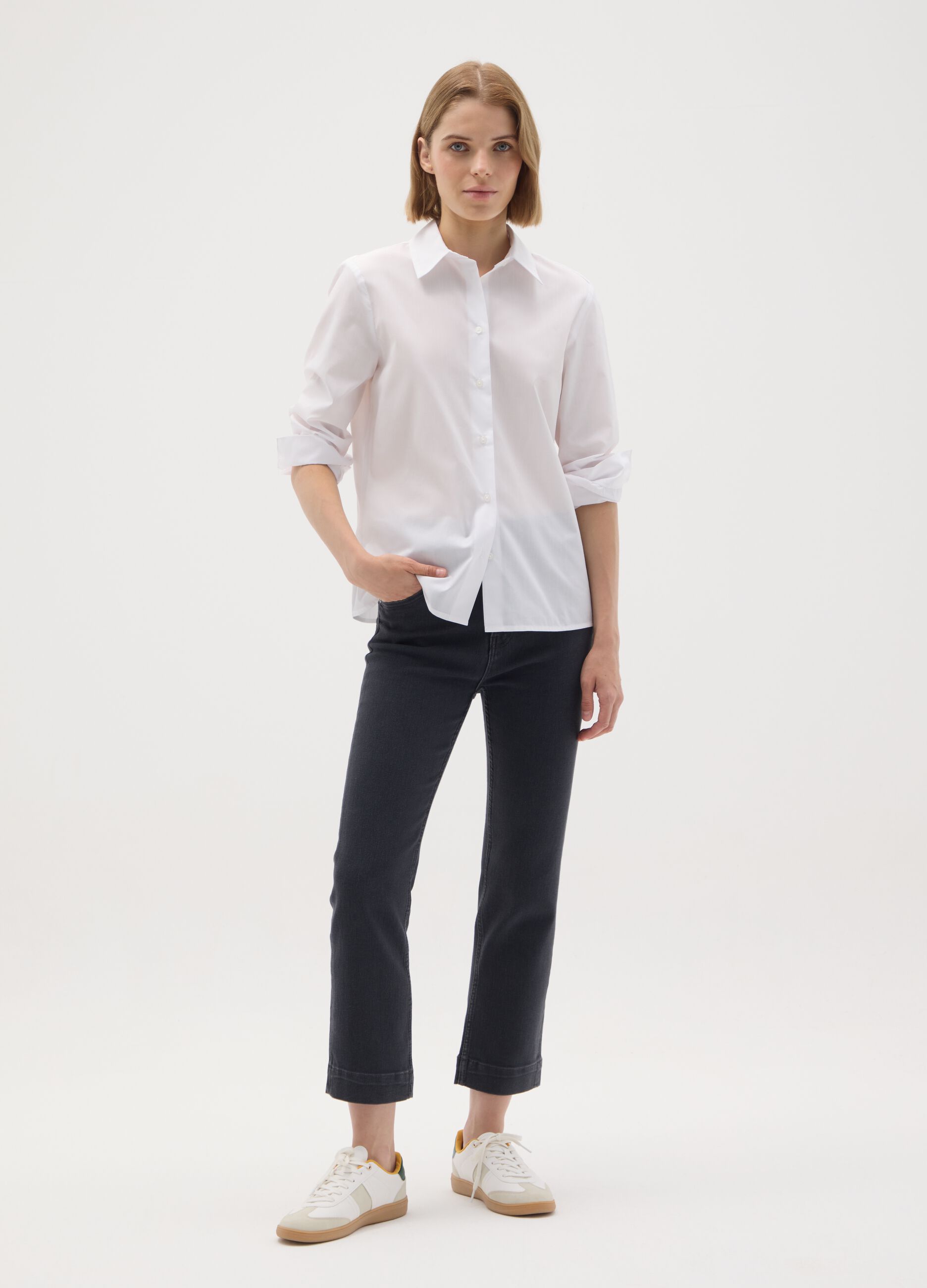 Camicia in cotone bianca slim fit