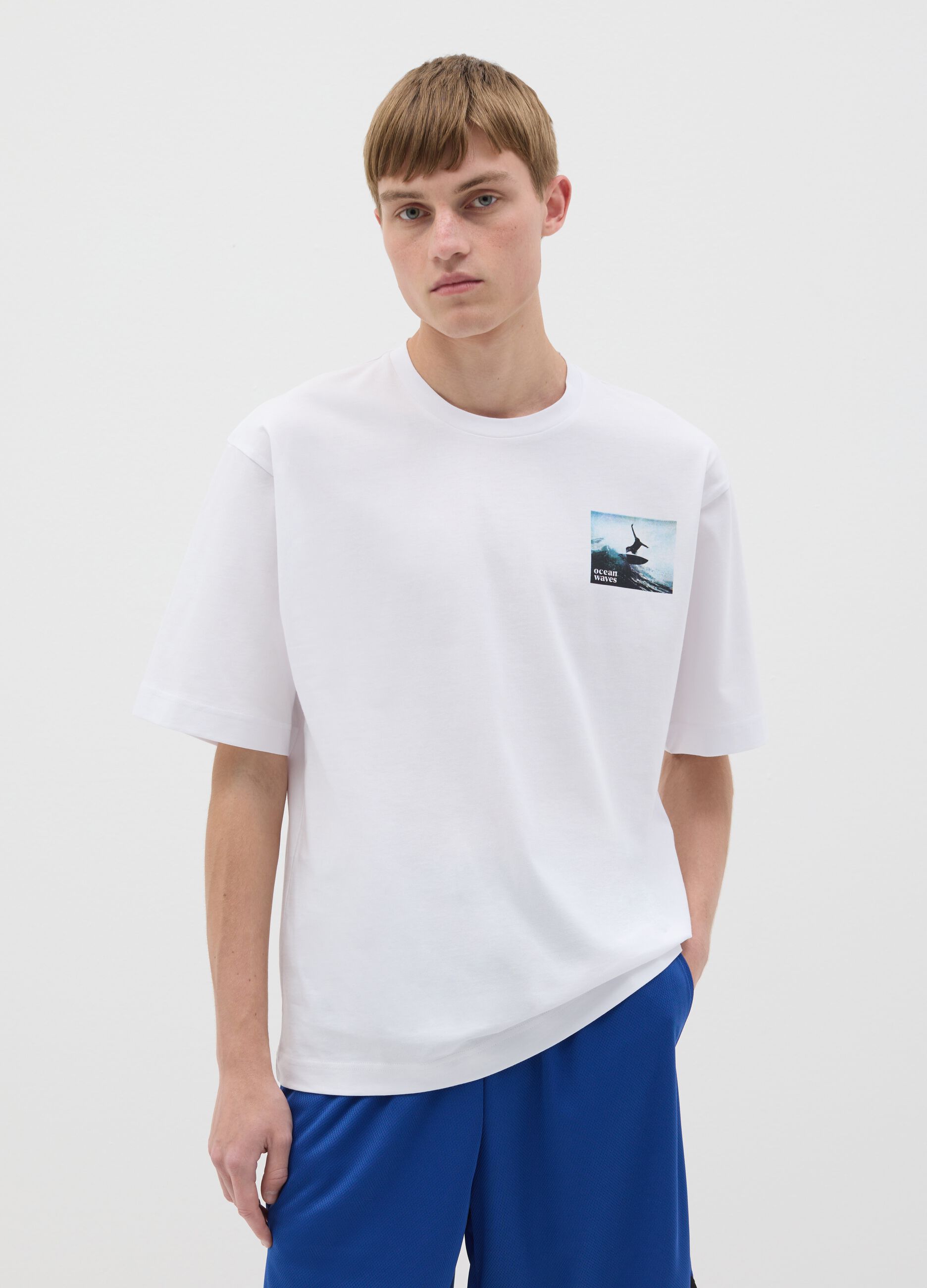 White pure cotton boxy fit T-shirt