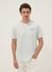 Blue slogan T-shirt in pure cotton, regular fit_1