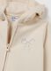 Girls' pure cotton beige regular fit hoodie with zip_2
