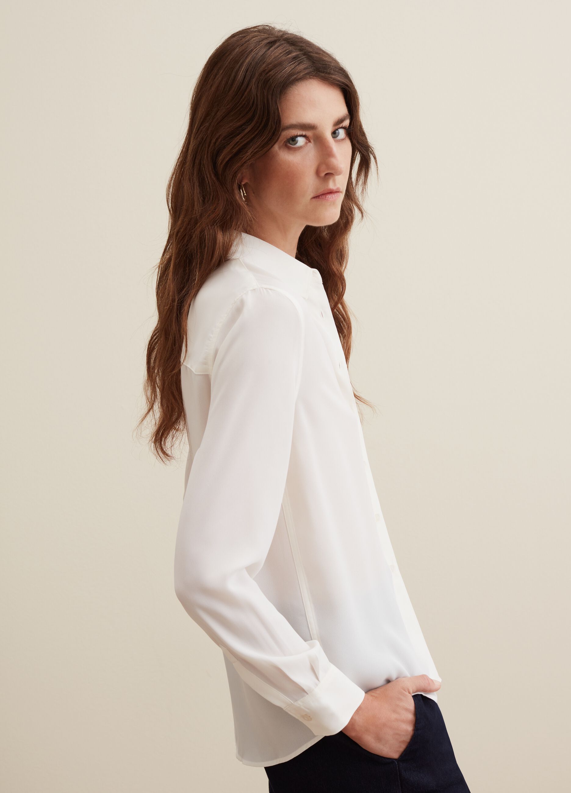Camicia in crêpe tinta unita_1