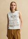 White cotton tank top with regular fit and embroidery_1