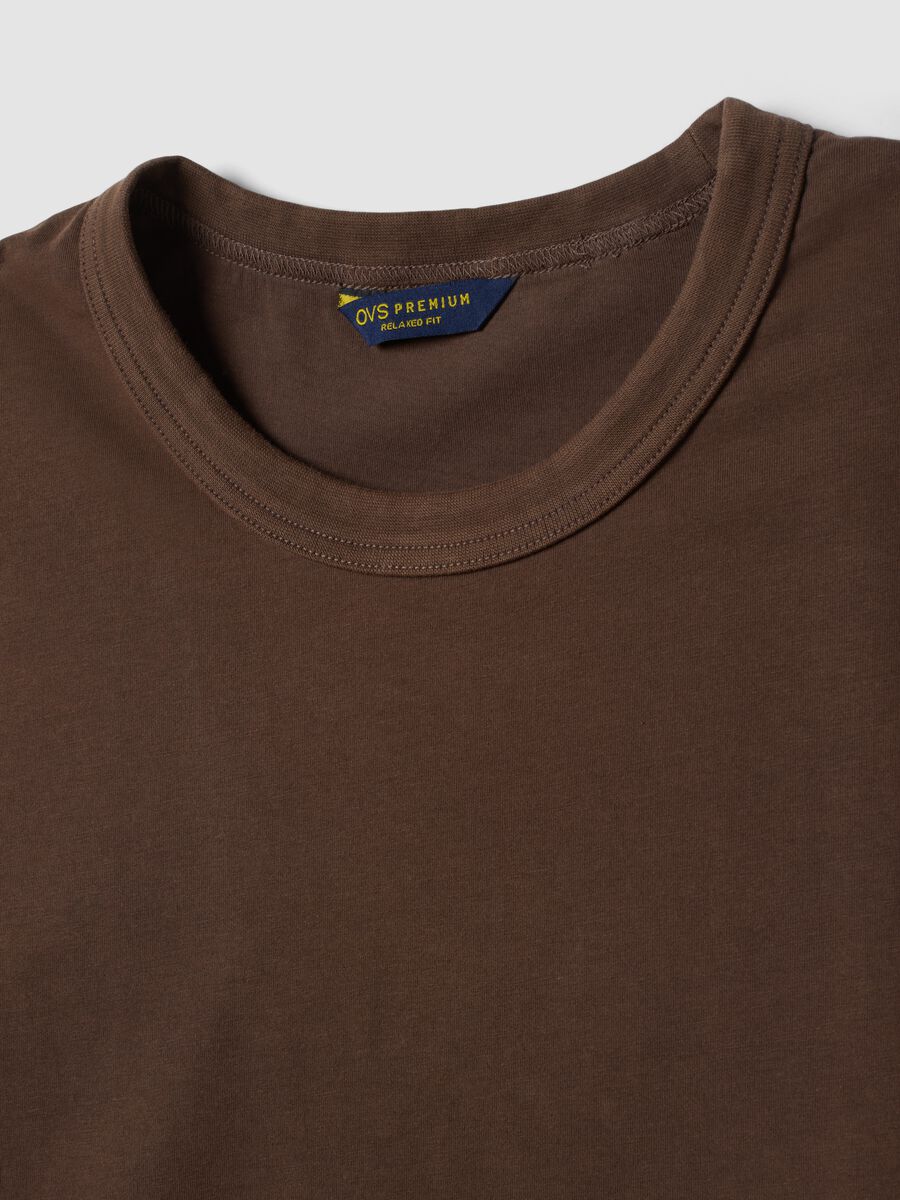 Brown pure cotton relaxed-fit T-shirt_5
