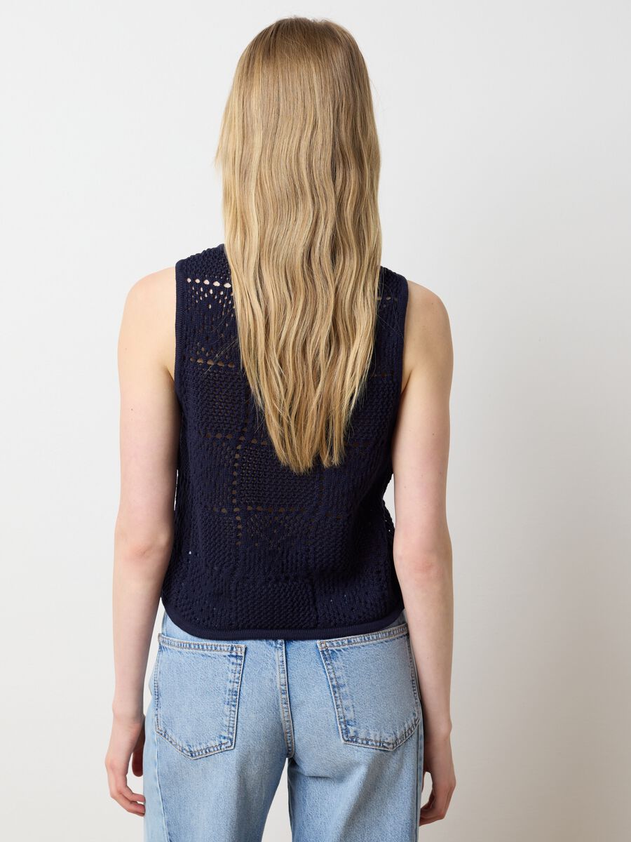 Women's top in pure blue cotton regular fit_3