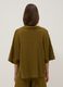 Short green pure cotton kaftan with V-neck_2