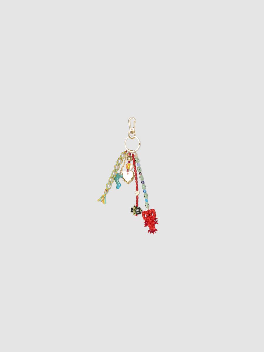 Multicolour keyring with decorative charms_0