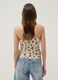 Short beige floral stretch top_3