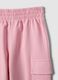 Pantaloni cargo in puro cotone rosa da bambina regular fit_2