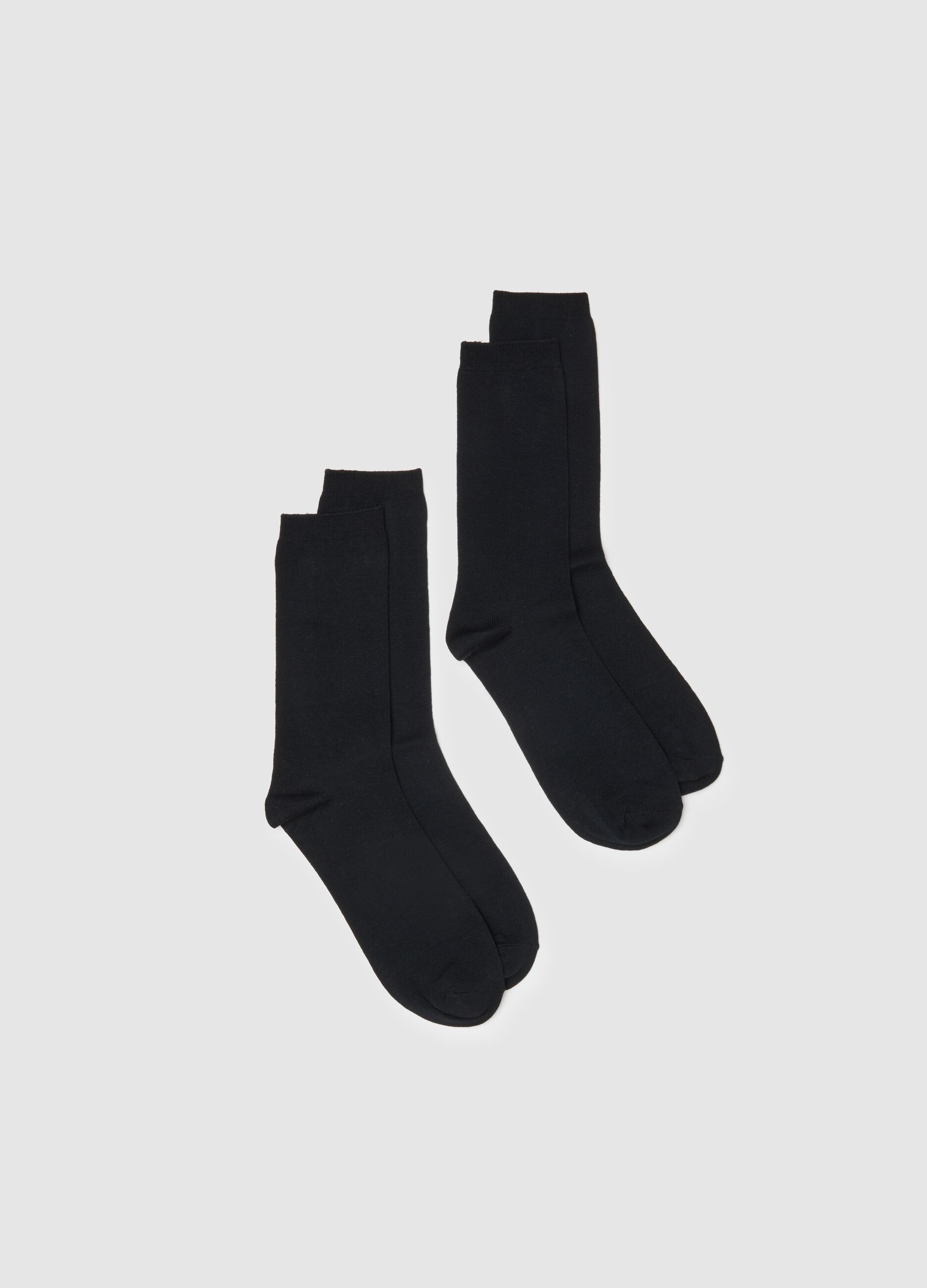 Two-pack regular fit black short cotton socks