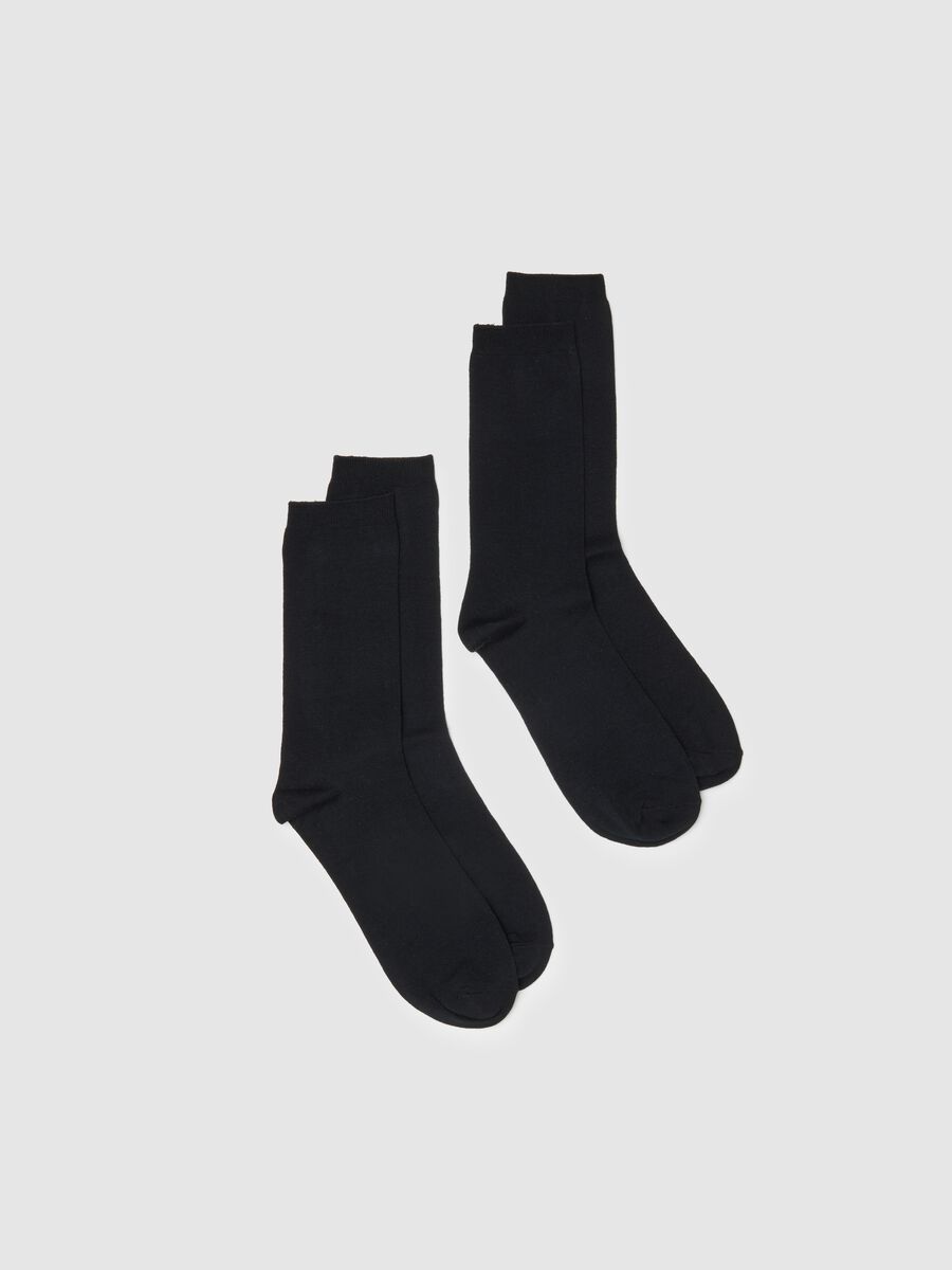 Two-pack regular fit black short cotton socks_0