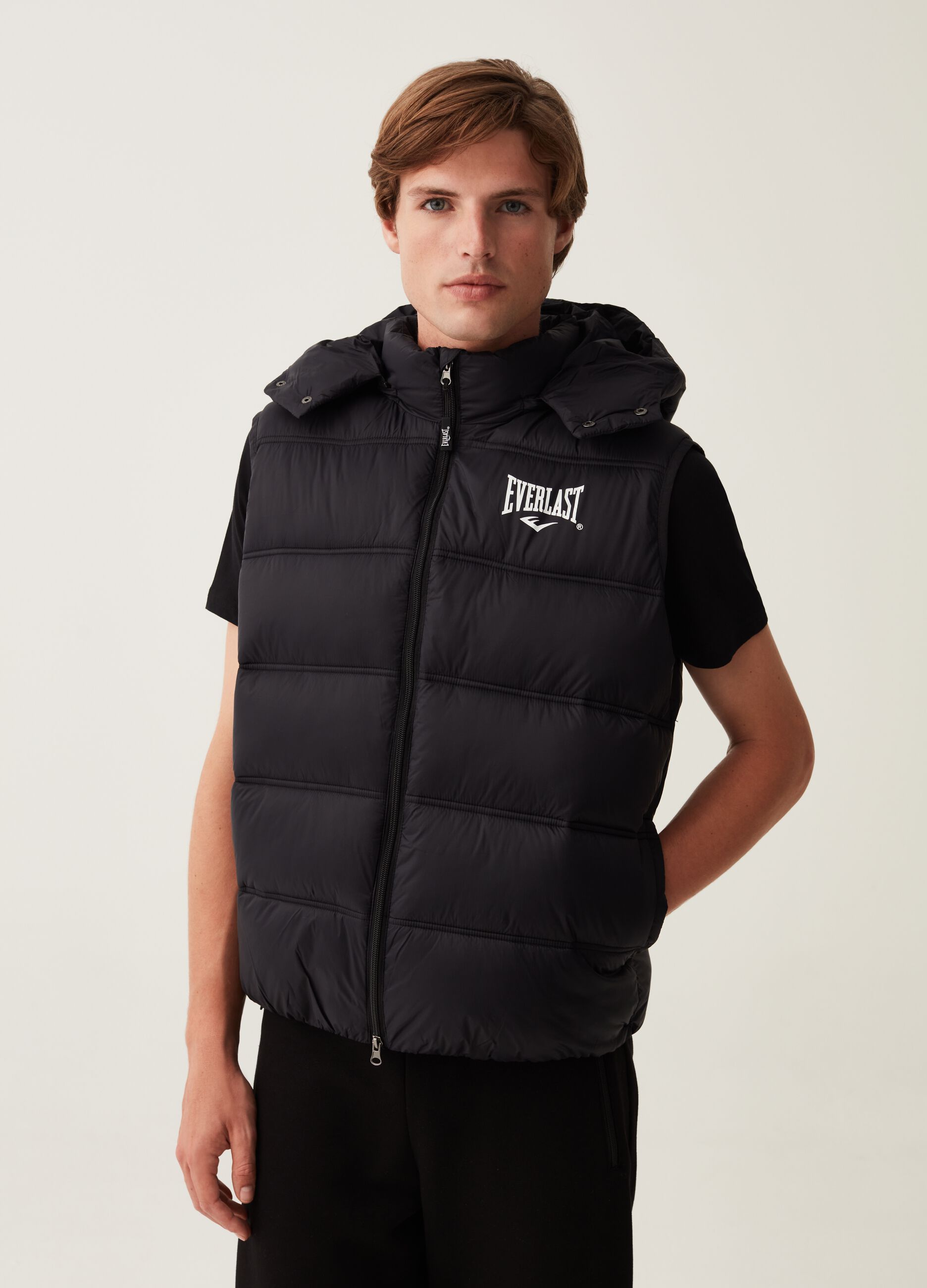 Gilet con cappuccio rimovibile stampa logo_0