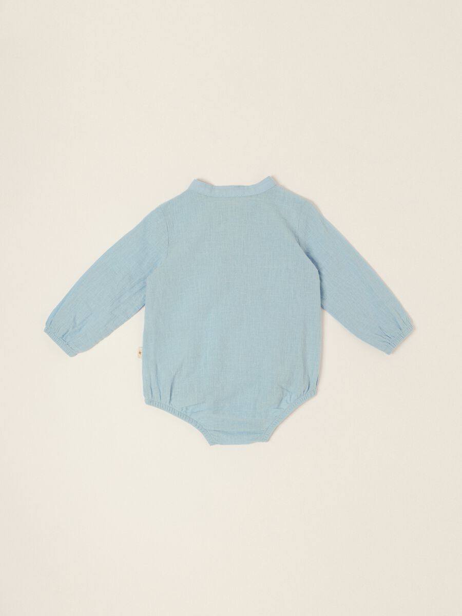 Light blue long-sleeve cotton and linen blend bodysuit_2