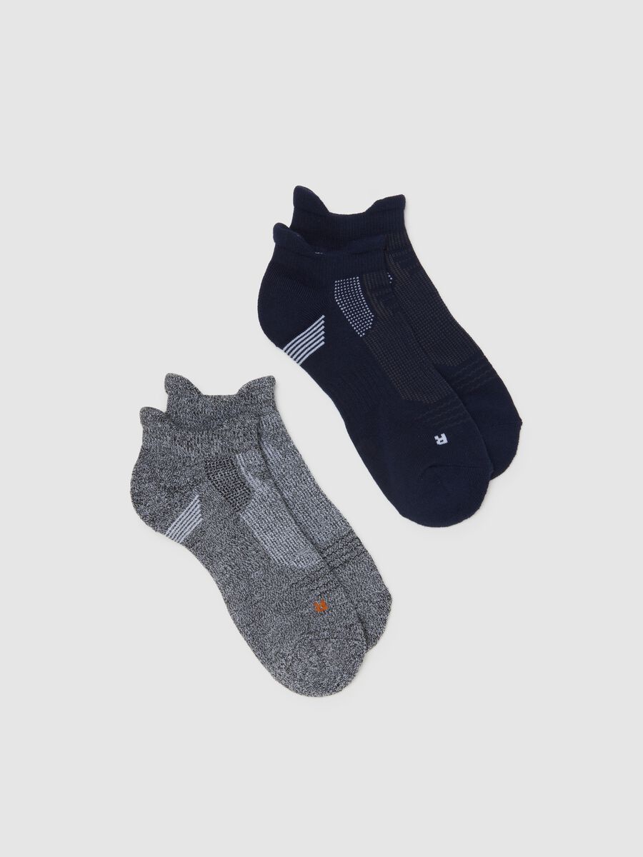 Multicolour Stretch Fabric Sports Socks Twin-Pack_0