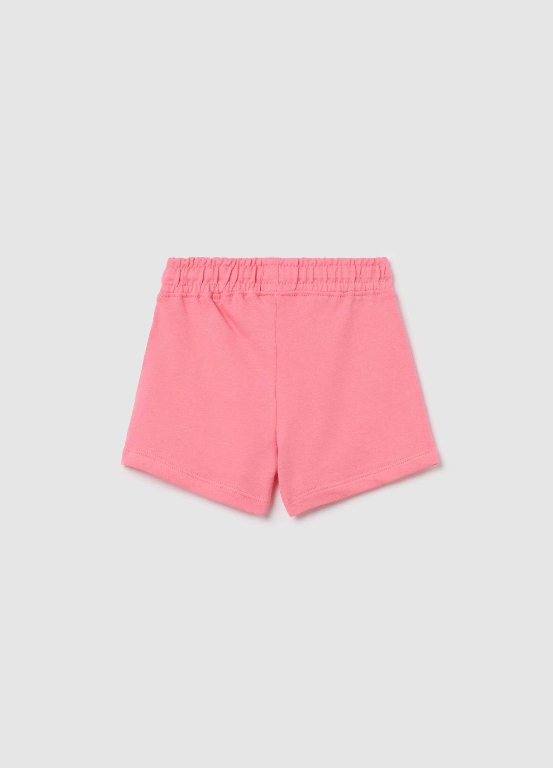Pink cotton shorts for girls