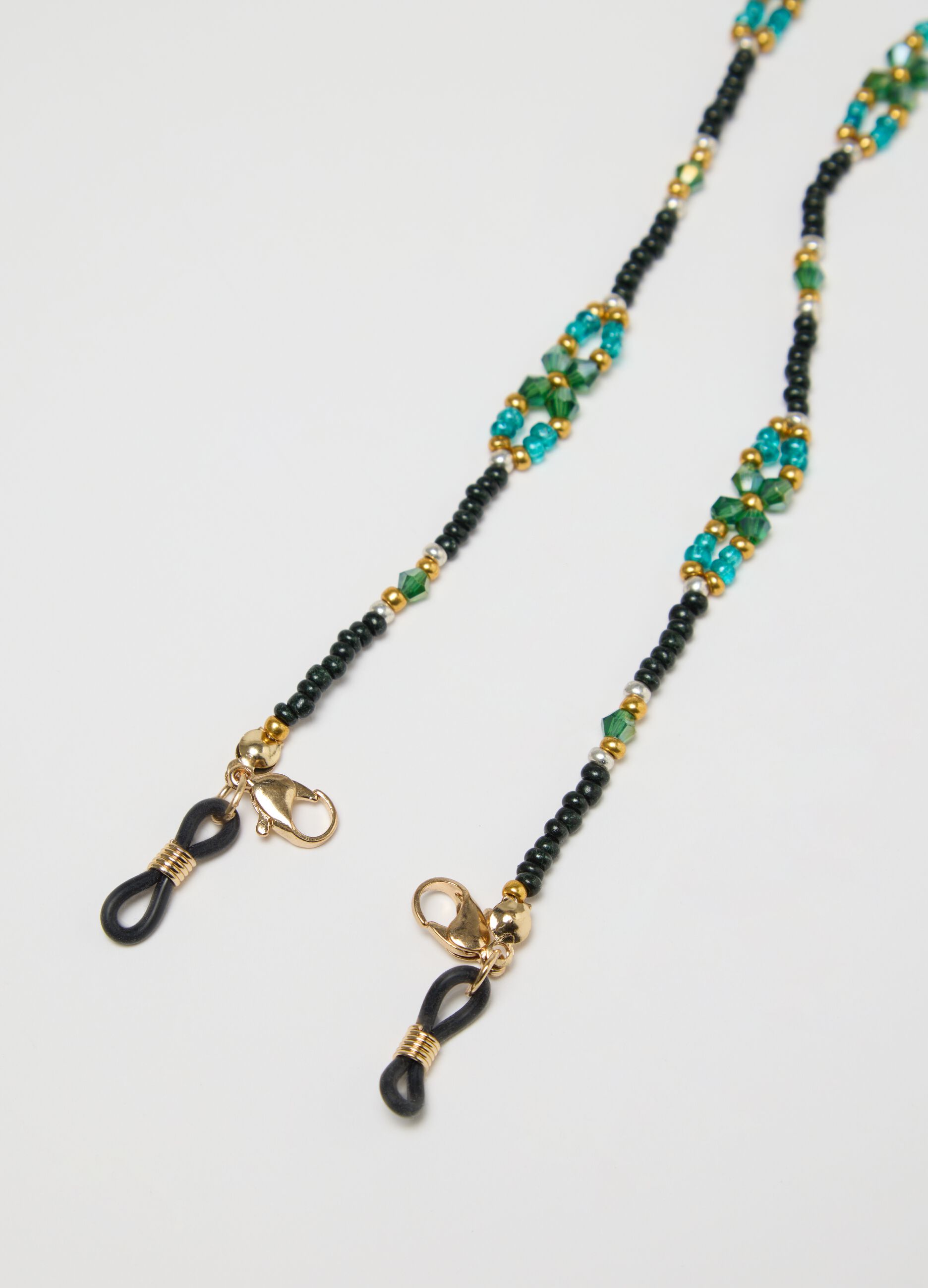 Glasses chain with multicoloured beads