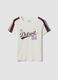 White pure cotton crew-neck T-shirt with Detroit print_0