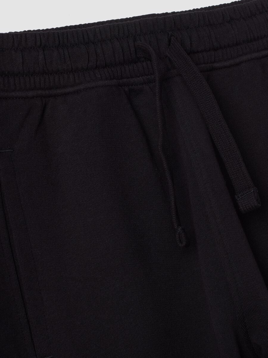 Black pure cotton joggers with elasticated cuffs_3