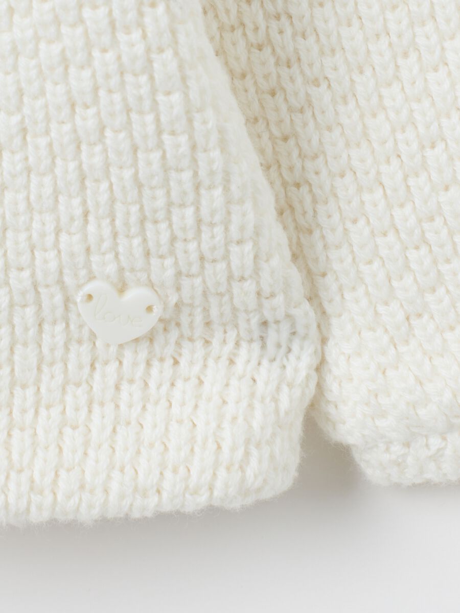 Girl's white cotton coat regular fit_3