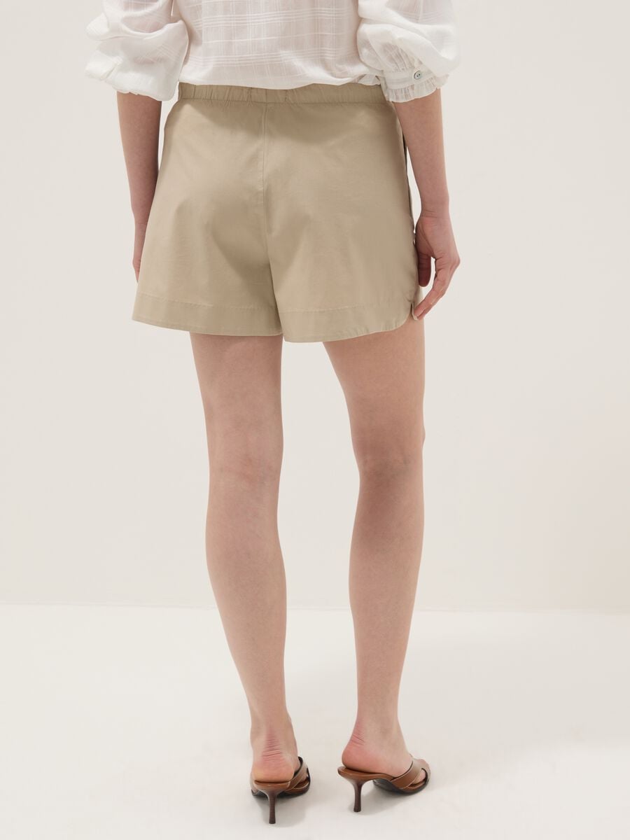 Beige stretch cotton shorts_2